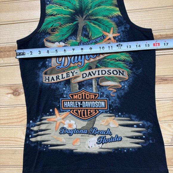 Harley Davidson Daytona Beach Florida Bruce Rossmeyer Tropical Tank Top Small - Picture 7 of 8